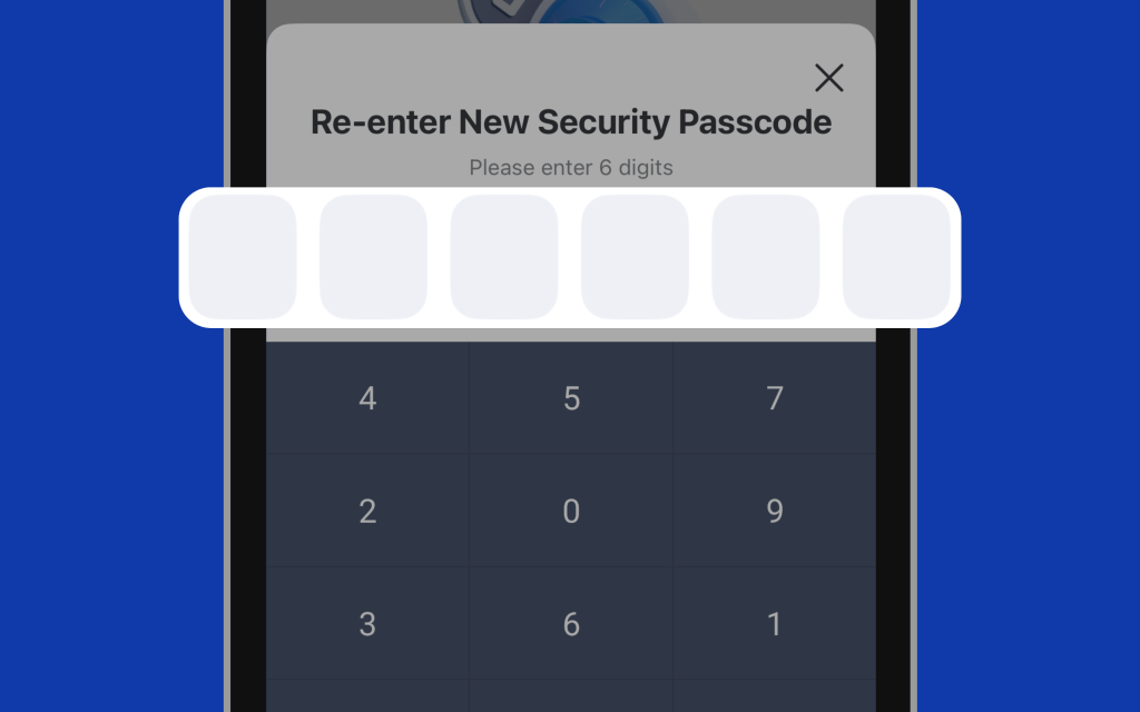 Image of enter & re-enter new security passcode