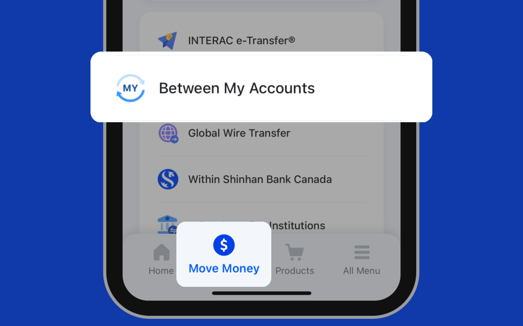 Image of 'Between My Accounts' and 'Move Money'
