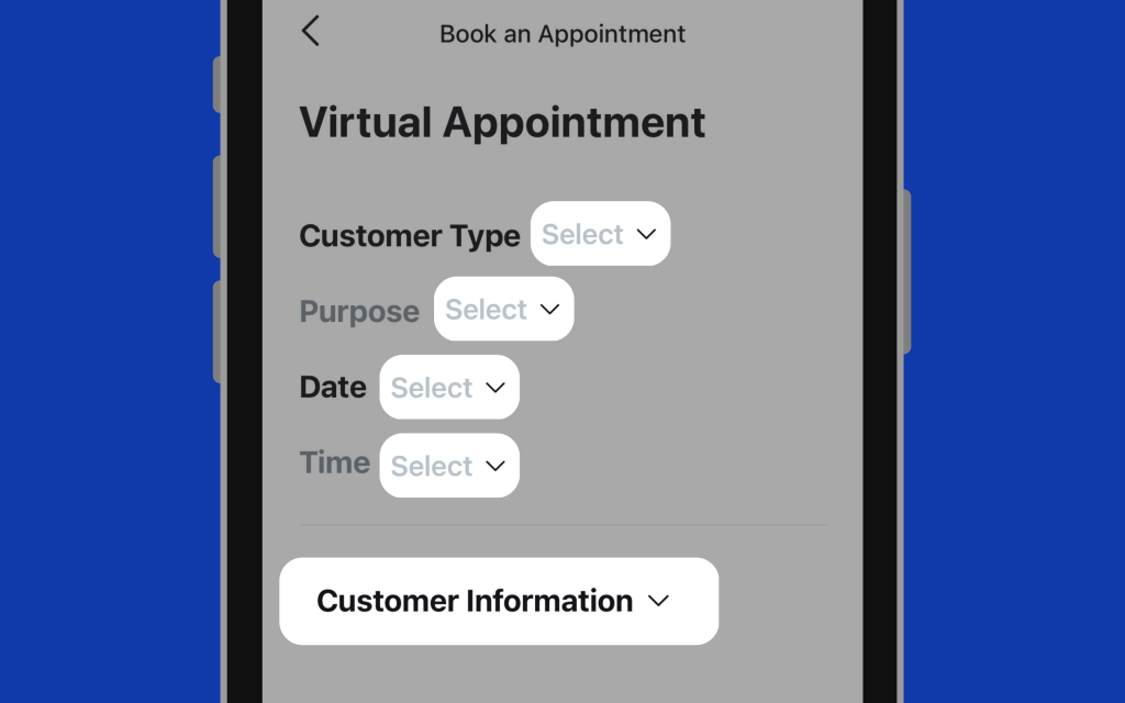Image of appointment details form
